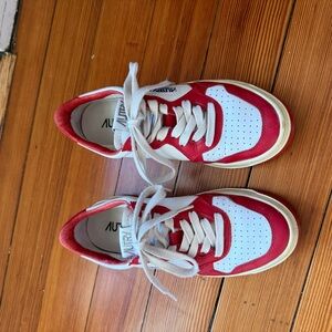 Autry Red and White Sneakers